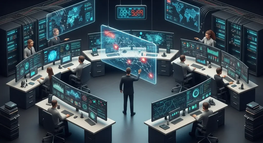 Keamanan Cyber: Memahami Security Operation Center Pelajari tentang Security Operation Center (SOC), manfaatnya untuk bisnis, jenis-jenis SOC, dan alat teknologi yang digunakan untuk keamanan jaringan.