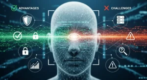 Facial Recognition dalam Cybersecurity Artikel ini menjelaskan tentang penerapan teknologi facial recognition dalam bidang cybersecurity, dengan fokus pada akurasi, keunggulan biometrik, dan tantangan yang dihadapi.