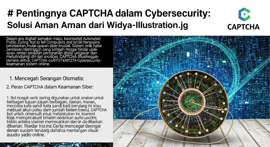 Pentingnya CAPTCHA dalam Cybersecurity: Solusi Aman dari Widya Security Artikel ini membahas peran CAPTCHA dalam keamanan siber, tantangan yang dihadapi, dan efektivitasnya dalam melindungi sistem dari serangan. Dapatkan wawasan tentang jenis-jenis CAPTCHA yang ada dan inovasi yang diperlukan.