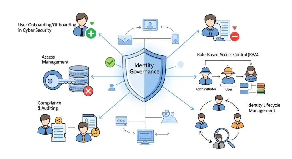 Identity Governance dalam Cybersecurity: Melindungi Data Anda Artikel informatif tentang pentingnya Identity Governance dalam cyber security dan tantangan yang dihadapi.