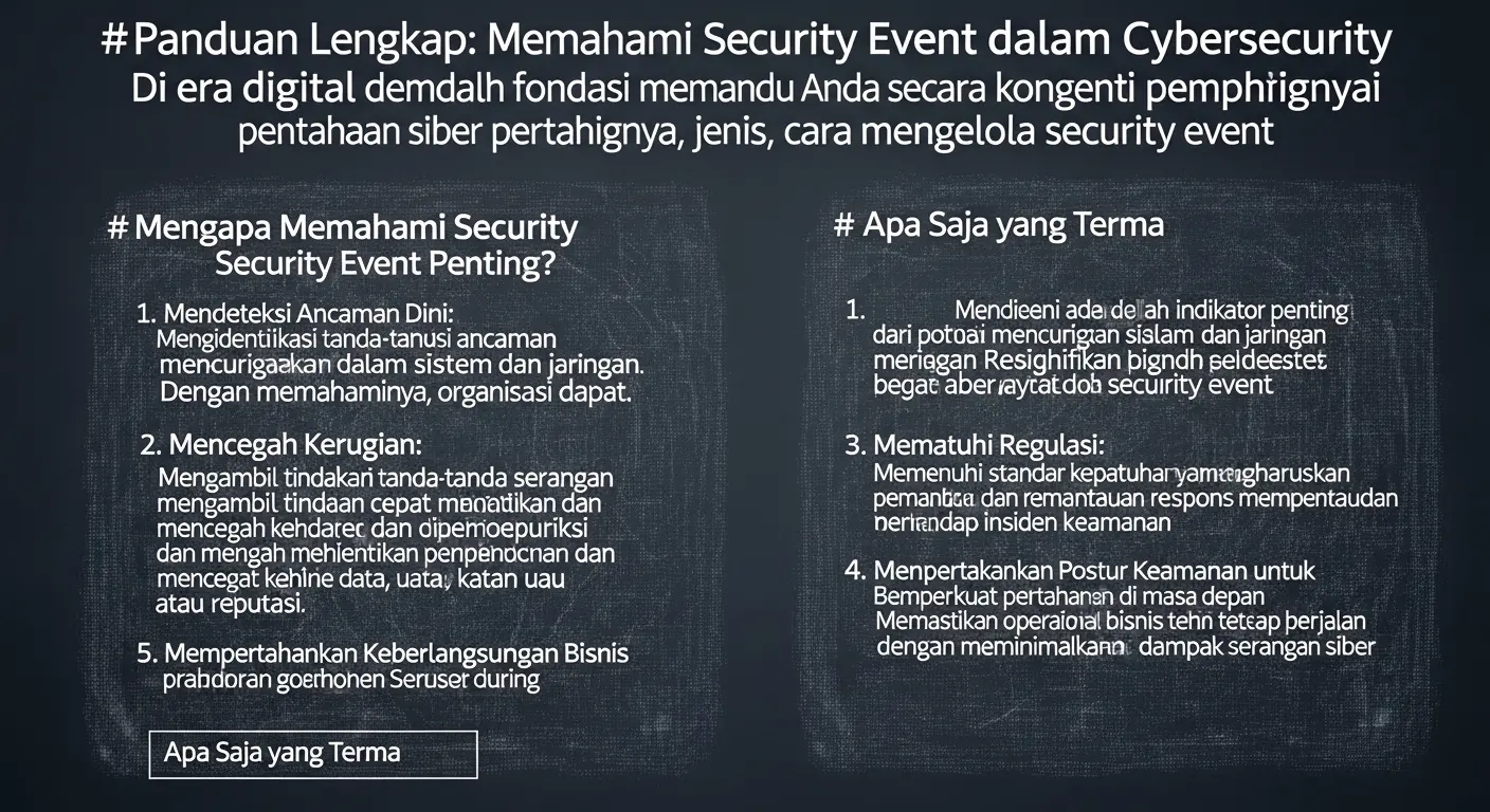 Panduan Lengkap Understanding Security Event dalam Cybersecurity Artikel ini merupakan panduan tentang pentingnya memahami security event dalam cybersecurity.