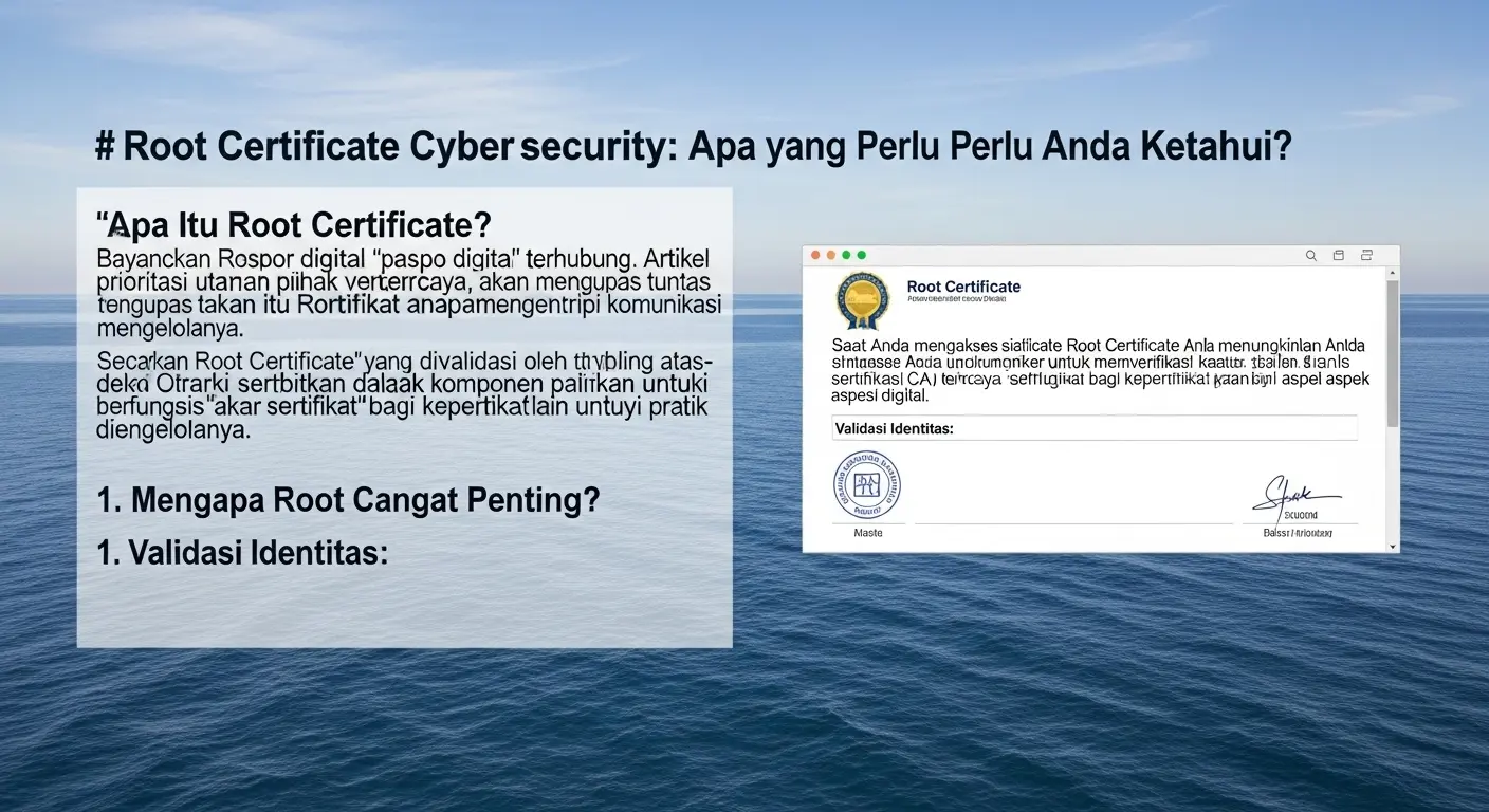 Root Certificate dalam Cybersecurity: Apa yang Perlu Anda Ketahui? Artikel tentang Root Certificate dalam bidang cybersecurity. Pelajari pentingnya dan praktik terbaik untuk mengelola Root Certificate.