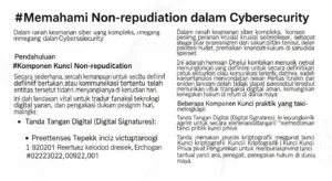 Memahami Non-repudiation dalam Cybersecurity Artikel ini membahas pentingnya non-repudiation dalam cybersecurity, komponen kunci, tantangan, dan best practices untuk implementasi yang efektif.
