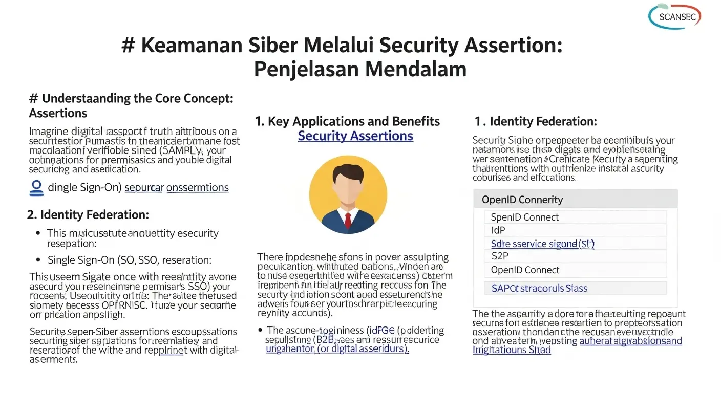 Keamanan Siber Melalui Security Assertion: Penjelasan Mendalam Mendalami keamanan siber melalui konsep security assertion dan penerapannya dalam melindungi identitas serta akses pengguna. Kunjungi Widya Security untuk informasi lebih lanjut.