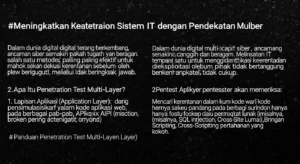 Panduan Penetration Test Multi-Layer untuk Keamanan Cyber Pelajari pentingnya penetration test multi-layer dalam meningkatkan keamanan sistem IT Anda. Kami adalah Widya Security, ahli dalam penetration testing.