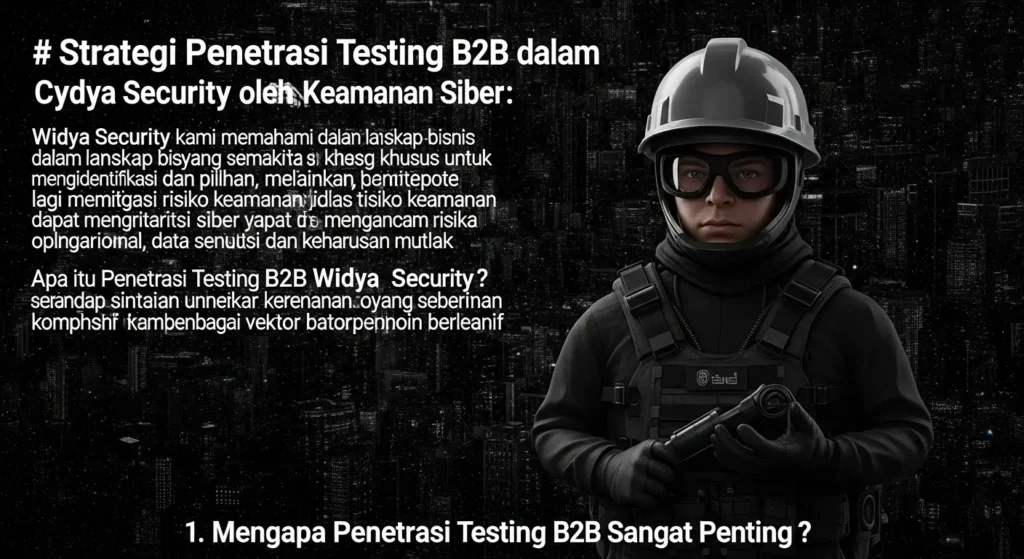 Strategi Penetration Testing B2B dalam Dunia Cybersecurity Panduan lengkap tentang penetration testing B2B oleh Widya Security untuk memperkuat keamanan siber.