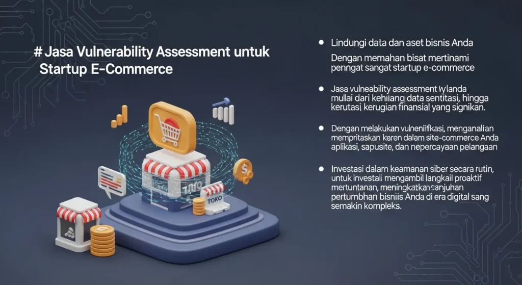 Jasa Vulnerability Assessment untuk Startup E-Commerce Pahami pentingnya jasa vulnerability assessment untuk startup e-commerce dan bagaimana melindungi data serta aset bisnis Anda.