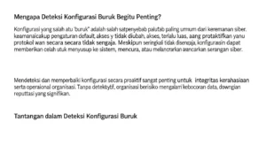 Deteksi Konfigurasi Buruk dalam Cybersecurity: Strategi Penting Pelajari pentingnya deteksi konfigurasi buruk dalam cybersecurity dan bagaimana Widya Security dapat membantu Anda mengatasi masalah ini.