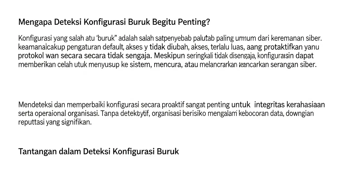 Deteksi Konfigurasi Buruk dalam Cybersecurity: Strategi Penting Pelajari pentingnya deteksi konfigurasi buruk dalam cybersecurity dan bagaimana Widya Security dapat membantu Anda mengatasi masalah ini.