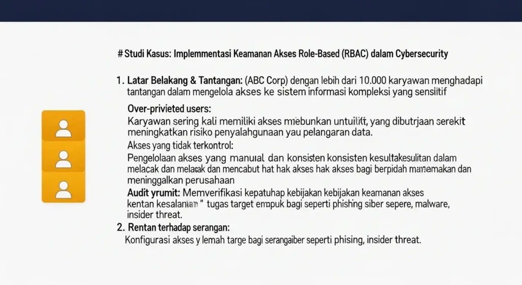 Keamanan Akses Role-Based untuk Cybersecurity Studi kasus mengenai keamanan akses role-based dalam cybersecurity dan hasil yang kami capai.