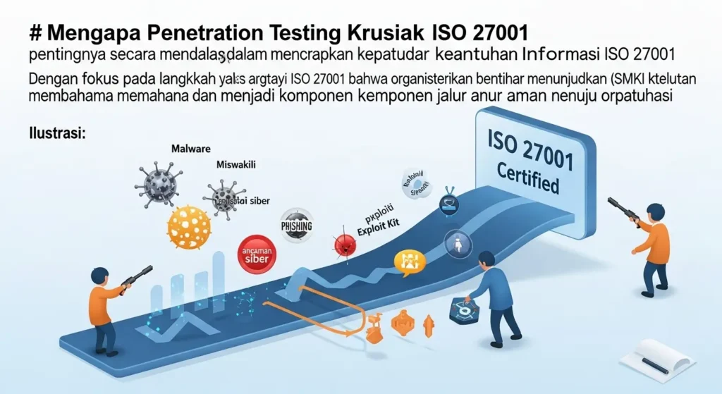 Penetration Testing ISO 27001 Compliance: Studi Kasus Nyata Artikel ini menjelaskan pentingnya penetration testing untuk mematuhi ISO 27001 dalam cybersecurity, melalui langkah-langkah yang jelas dan studi kasus nyata.