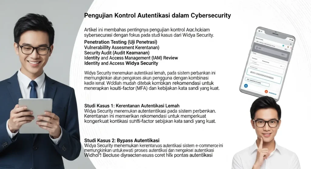 Pengujian Kontrol Autentikasi dalam Cybersecurity Artikel ini membahas pentingnya pengujian kontrol autentikasi dalam cybersecurity dengan fokus pada metode dan studi kasus dari Widya Security.