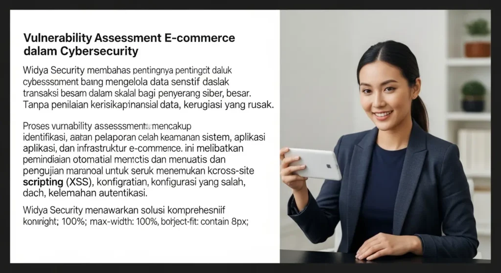 Vulnerability Assessment E-commerce dalam Cybersecurity Widya Security membahas pentingnya vulnerability assessment untuk e-commerce dalam bidang cybersecurity.