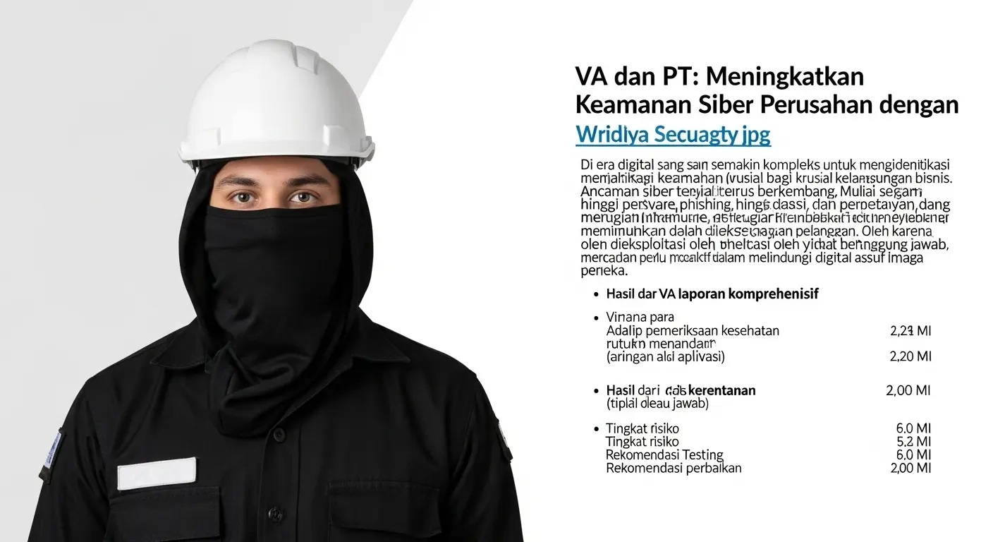 VA dan PT: Meningkatkan Keamanan Siber Perusahaan dengan Widya Security Artikel ini membahas pentingnya Vulnerability Assessment dan Penetration Testing dalam keamanan siber, serta bagaimana Widya Security dapat membantu perusahaan Anda.