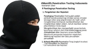 Memilih Penetration Testing Consultant Indonesia untuk Keamanan Siber Pelajari cara memilih penetration testing consultant yang tepat di Indonesia dengan Widya Security, dan temukan vendor terbaik untuk kebutuhan keamanan siber Anda.