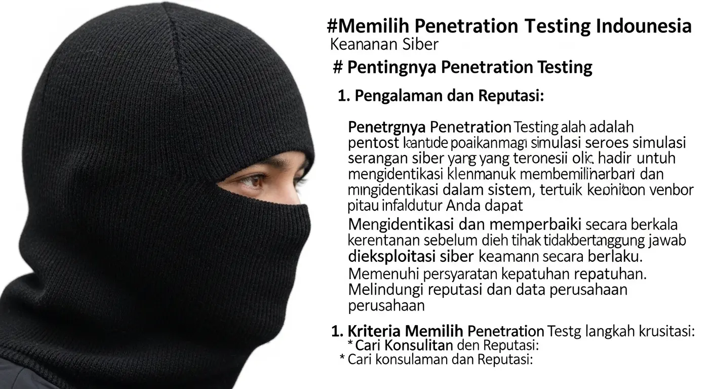 Memilih Penetration Testing Consultant Indonesia untuk Keamanan Siber Pelajari cara memilih penetration testing consultant yang tepat di Indonesia dengan Widya Security, dan temukan vendor terbaik untuk kebutuhan keamanan siber Anda.
