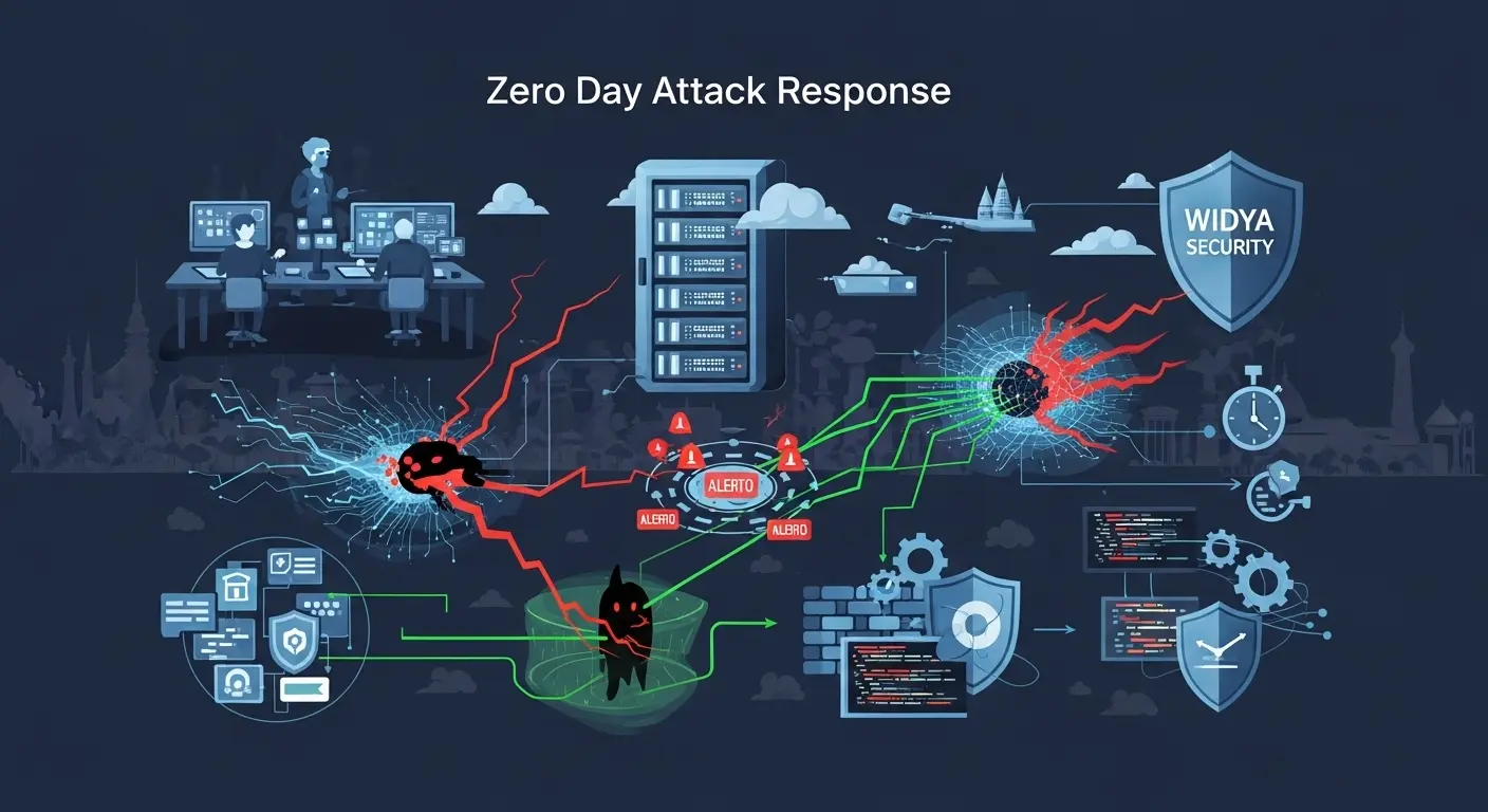 Zero Day Attack Response Indonesia: Studi Kasus di Widya Security Artikel ini membahas respons terhadap serangan zero day dalam cybersecurity di Widya Security, dengan fokus pada teknik dan studi kasus.