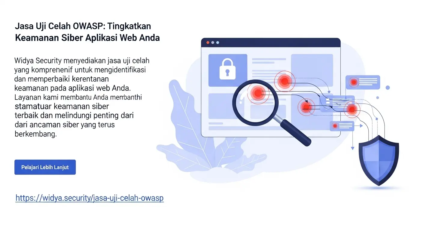 Jasa Uji Celah OWASP: Layanan Cybersecurity Terbaik Pelajari tentang jasa uji celah OWASP dari Widya Security yang meningkatkan keamanan siber Anda.
