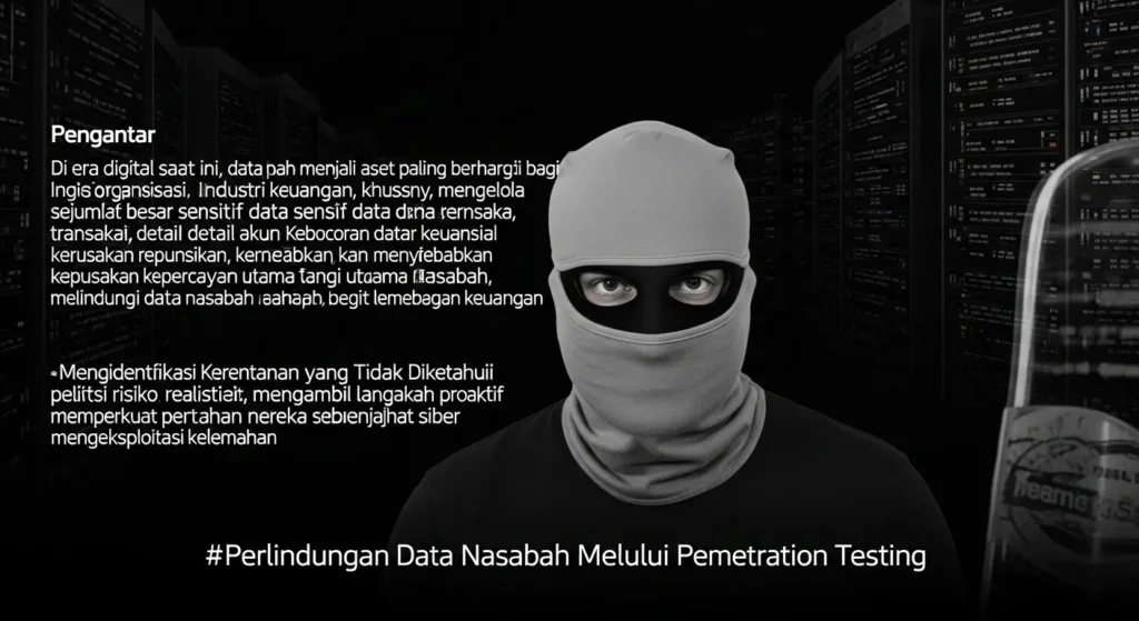 Perlindungan Data Nasabah Melalui Penetration Testing Artikel ini membahas tentang pentingnya penetration testing untuk perlindungan data nasabah di industri keuangan.