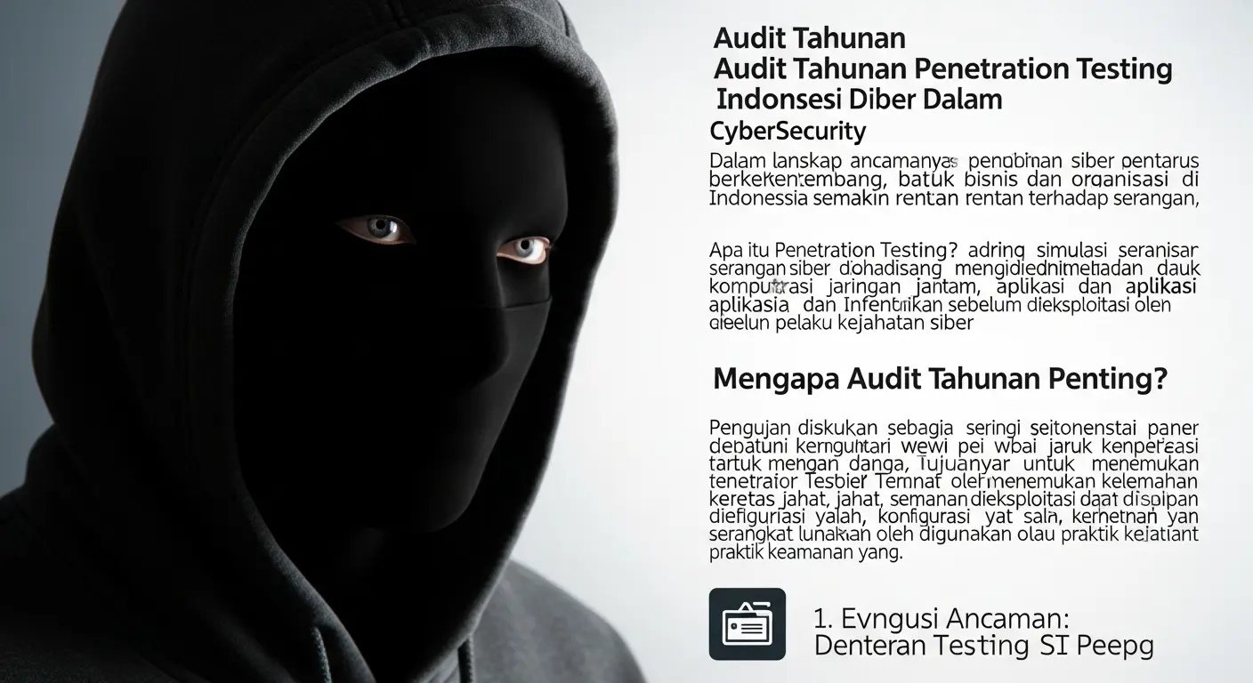 Audit Tahunan Penetration Testing Indonesia Dalam Cybersecurity Artikel ini membahas pentingnya audit tahunan penetration testing untuk keamanan siber di Indonesia.
