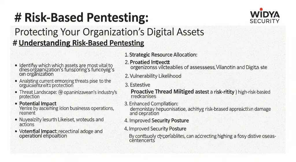 Jasa Pentest Berbasis Risiko dalam Bidang Cybersecurity Pelajari pentingnya jasa pentest berbasis risiko dari Widya Security untuk mengamankan data dan aset organisasi Anda.