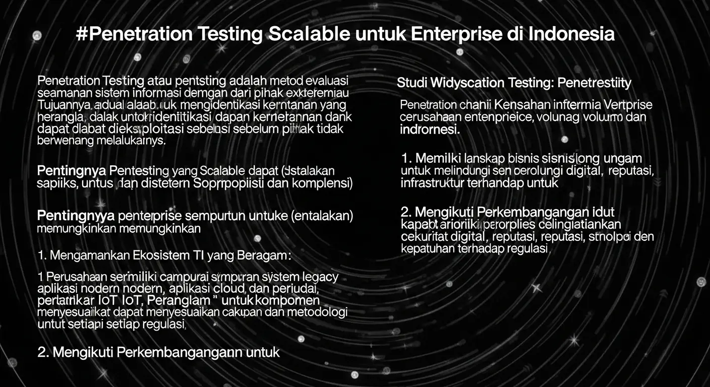 Penetration Testing Enterprise Scalable di Indonesia Studi Kasus Penetration Testing oleh Widya Security