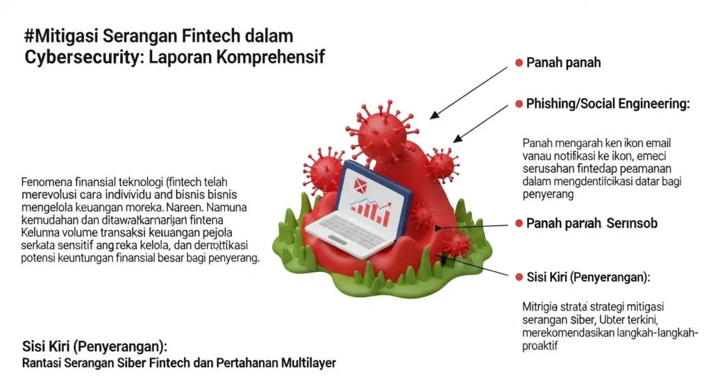 Mitigasi Serangan Fintech dalam Bidang Cybersecurity Laporan tentang mitigasi serangan terhadap perusahaan fintech dalam keamanan siber, strategi, dan data terkini.