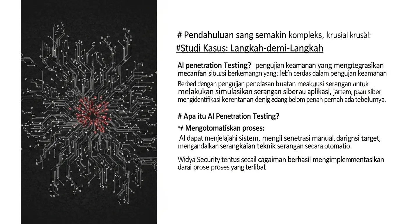 AI Penetration Testing: Studi Kasus Langkah-demi-Langkah Dalam artikel ini, kami membahas tentang AI penetration testing dalam cybersecurity dan bagaimana Widya Security berhasil menerapkan metode ini.
