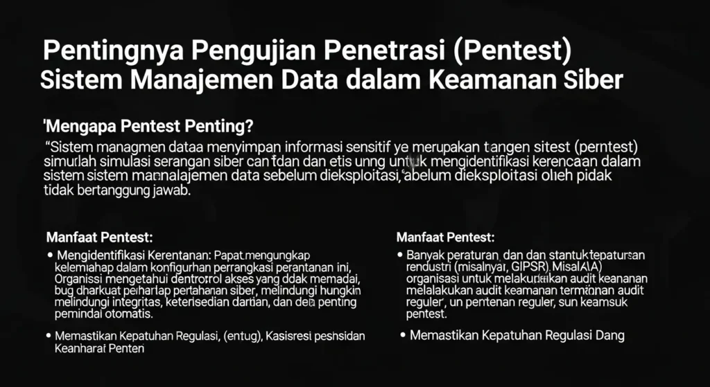 Pentest Sistem Manajemen Data dalam Cybersecurity Mengapa Pentest Penting untuk Sistem Manajemen Data