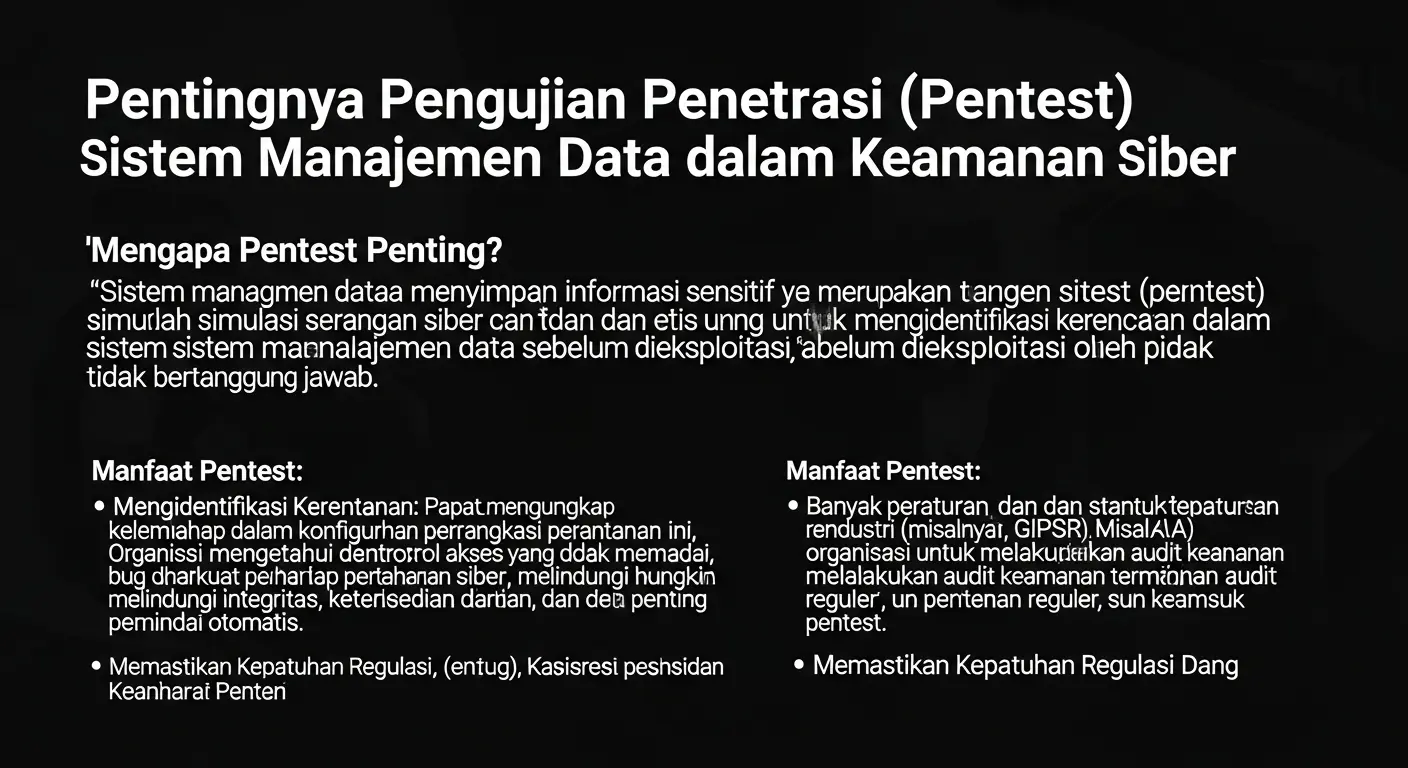 Pentest Sistem Manajemen Data dalam Cybersecurity Mengapa Pentest Penting untuk Sistem Manajemen Data