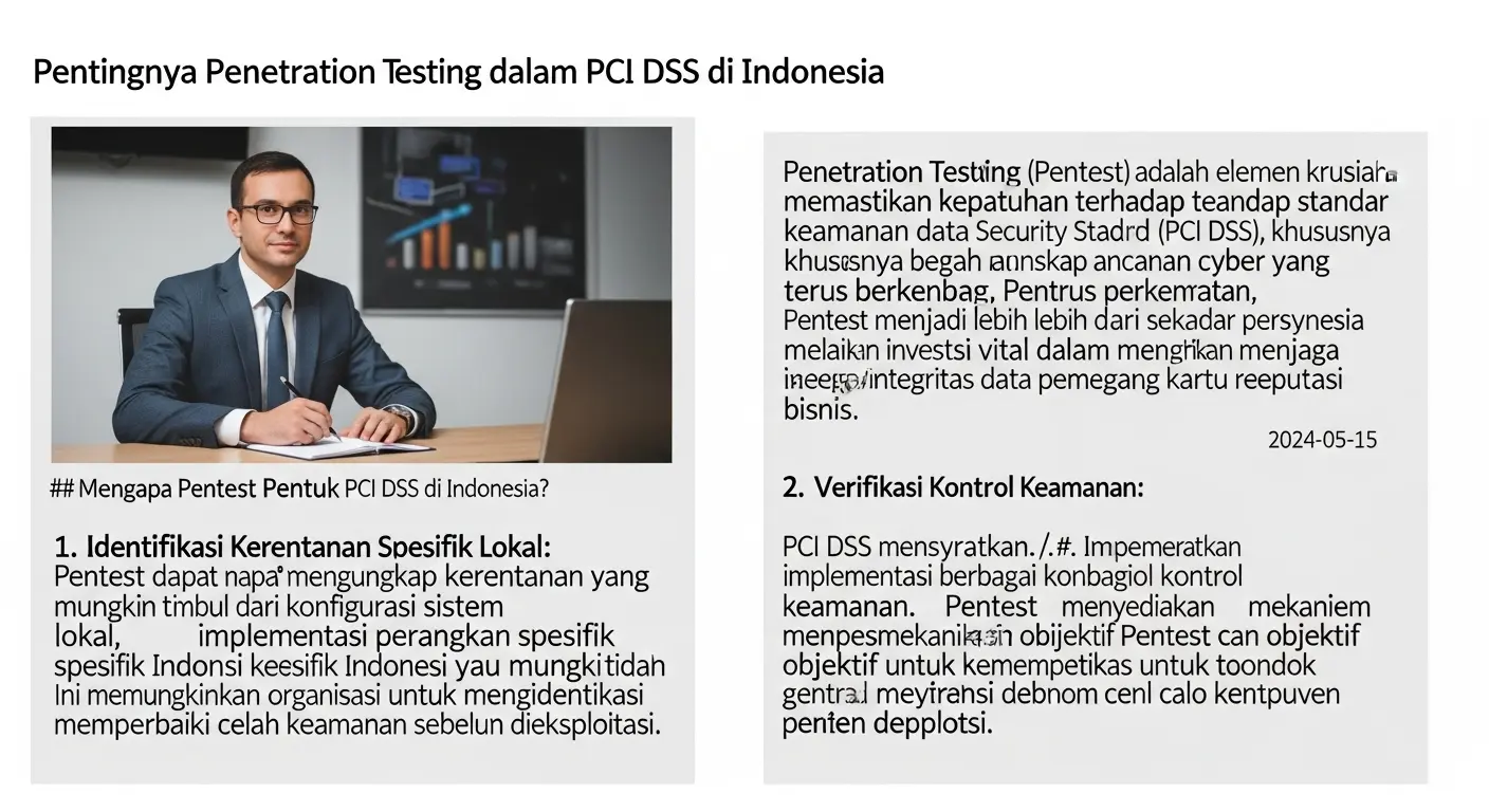 Penetration Testing PCI DSS Indonesia untuk Keamanan Cyber Artikel tentang pentingnya Penetration Testing dalam PCI DSS di Indonesia.