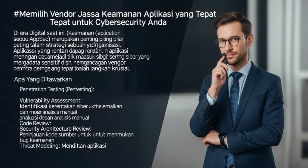 Vendor Jasa Keamanan Aplikasi dalam Cybersecurity Pelajari bagaimana memilih vendor jasa keamanan aplikasi yang tepat untuk cybersecurity Anda.