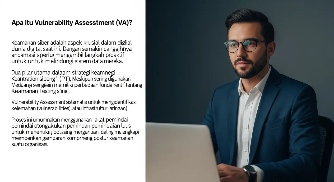 Pentingnya VA dan PT dalam Penetration Testing untuk Keamanan Siber Artikel ini membahas pentingnya vulnerability assessment (VA) dan penetration testing (PT) dalam keamanan siber, serta memberikan checklist interaktif untuk implementasi yang efektif.