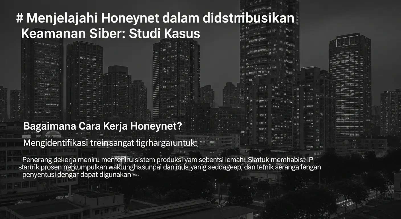Menjelajahi Honeynet dalam Keamanan Siber: Studi Kasus Artikel ini membahas tentang Honeynet dalam keamanan siber, termasuk cara kerjanya, keuntungan penggunaannya, serta studi kasus yang relevan.