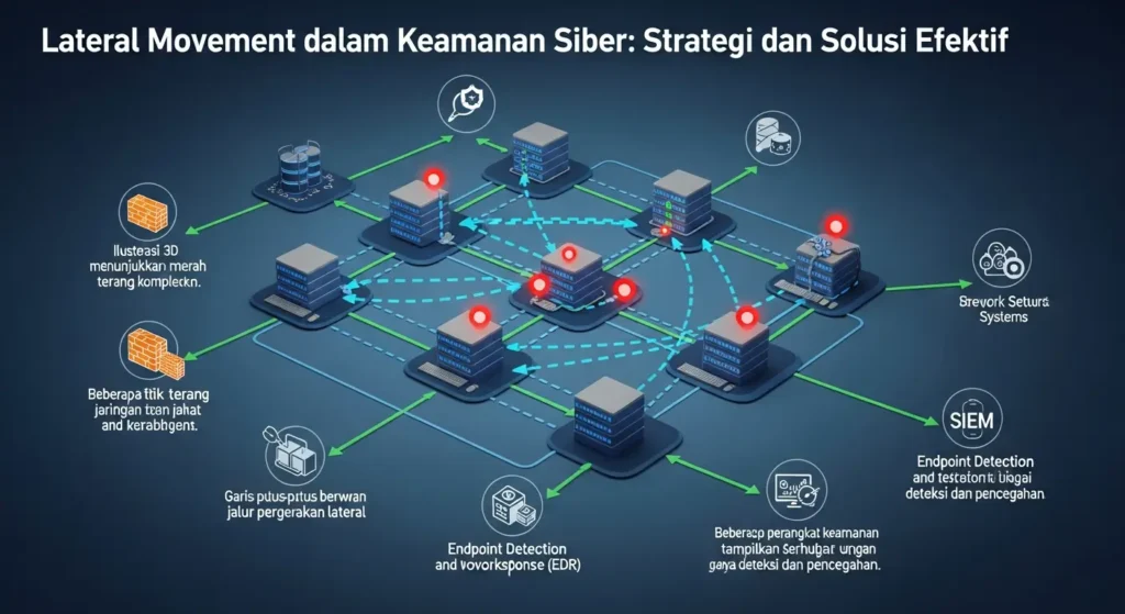 Lateral Movement dalam Keamanan Siber: Strategi dan Solusi Efektif Artikel ini membahas tentang lateral movement dalam cybersecurity, teknik deteksi dan pencegahan yang efektif.