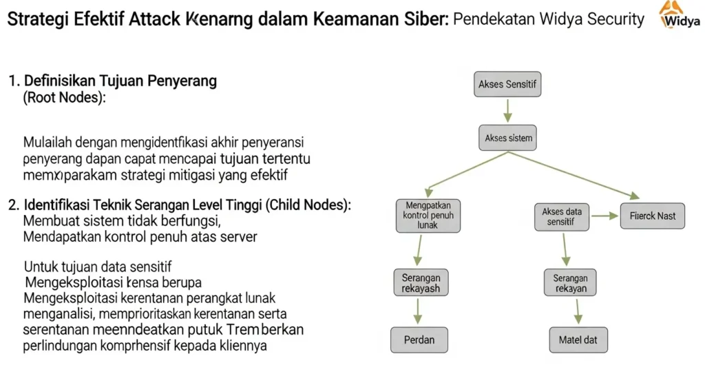 Optimasi Penggunaan Attack Tree dalam Cybersecurity Pelajari cara menggunakan Attack Tree dalam cybersecurity dengan langkah-langkah konkret dan studi kasus dari Widya Security.