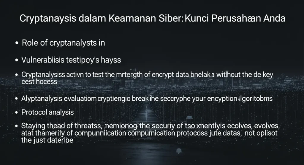Cryptanalysis dalam Keamanan Siber: Kunci Perusahaan Anda Pelajari tentang cryptanalysis dalam cybersecurity dan bagaimana melindungi data Anda dengan metode ini.
