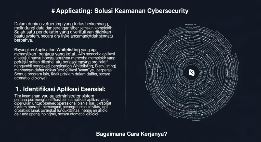 Application Whitelisting: Solusi Keamanan Cybersecurity Mempelajari Application Whitelisting dalam dunia cybersecurity dan peran pentingnya dalam melindungi data. Lihat bagaimana widya security menerapkan pendekatan ini.