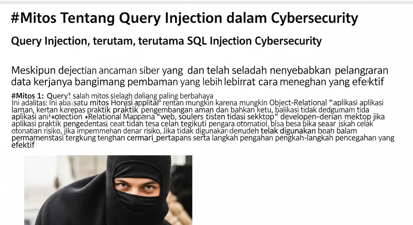 Mitos Tentang Query Injection dalam Cybersecurity Artikel ini membahas mitos seputar query injection dan SQL Injection, serta langkah-langkah pencegahan yang efektif.