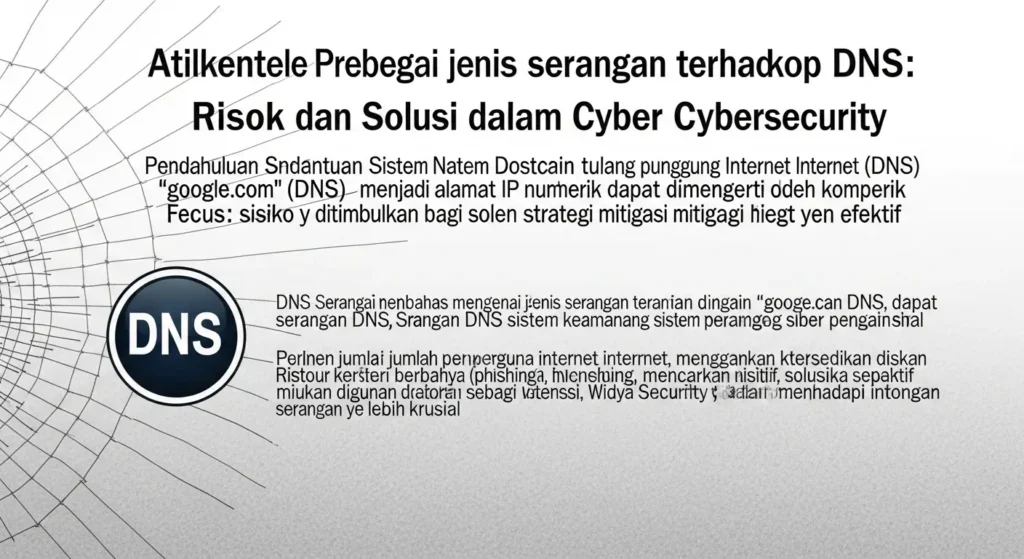 DNS Protocol Attack: Risiko dan Solusi dalam Cybersecurity Artikel ini membahas tentang serangan berbasis protokol DNS dan solusi untuk melindungi dari risiko tersebut, difokuskan pada konteks cybersecurity di Indonesia oleh Widya Security.
