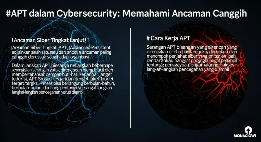 APT dalam Cybersecurity: Memahami Ancaman Canggih Artikel mengenai APT (Advanced Persistent Threat) dalam cybersecurity, menyoroti cara kerjanya, pentingnya pemahaman, dan langkah pencegahan yang harus diambil.