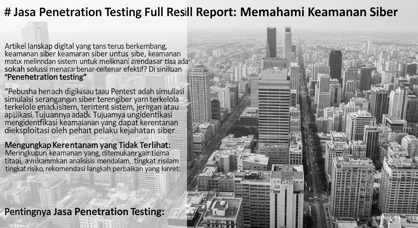 Jasa Penetration Testing Full Report: Memahami Keamanan Siber Artikel ini membahas pentingnya jasa penetration testing dan membongkar mitos seputar layanan tersebut.