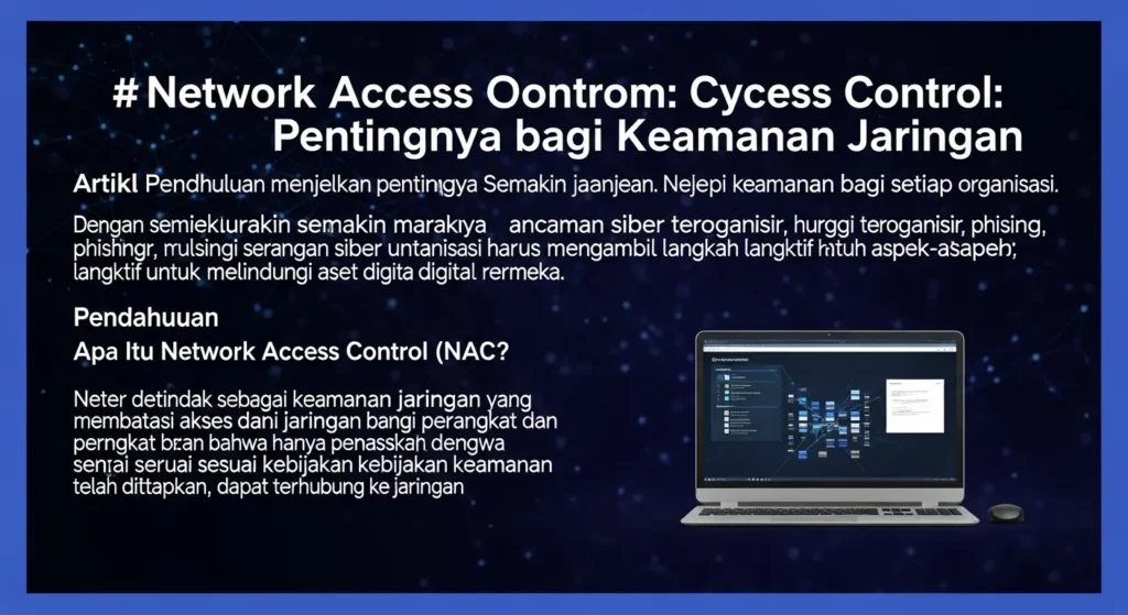 Network Access Control dalam Cybersecurity: Pentingnya bagi Keamanan Jaringan Artikel ini menjelaskan pentingnya Network Access Control dalam menjaga keamanan jaringan dan aspek-aspek implementasinya.