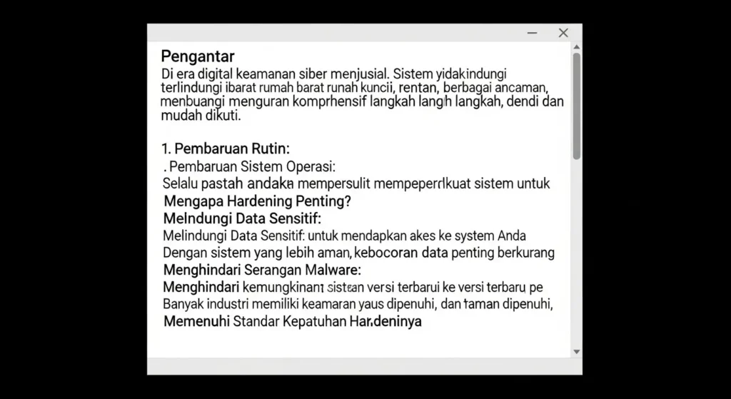 Hardening: Panduan Bersahabat untuk Keamanan Siber Panduan lengkap tentang hardening dalam bidang cybersecurity dengan langkah-langkah dan tips yang mudah diikuti untuk meningkatkan keamanan sistem Anda.