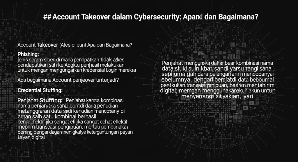 Account Takeover dalam Cybersecurity: Apa dan Bagaimana? Pelajari tentang Account Takeover dan cara melindungi diri Anda dari ancaman di dunia cybersecurity.