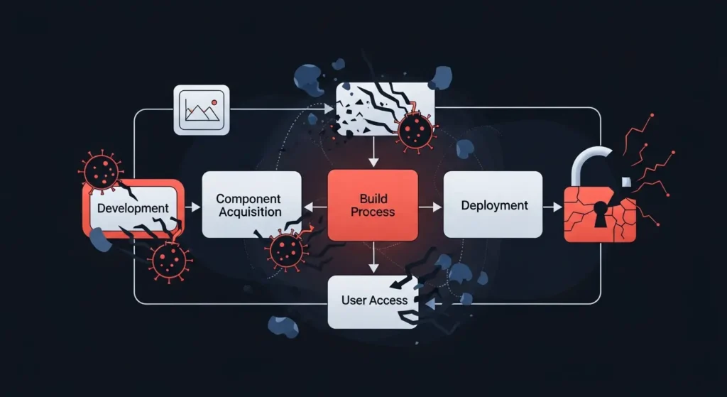 Software Supply Chain Attack: Kasus dan Dampaknya Artikel ini membahas mengenai serangan rantai pasokan perangkat lunak dalam cybersecurity, pentingnya kesadaran, dan strategi mitigasi.