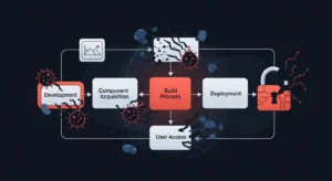 Software Supply Chain Attack: Kasus dan Dampaknya Artikel ini membahas mengenai serangan rantai pasokan perangkat lunak dalam cybersecurity, pentingnya kesadaran, dan strategi mitigasi.