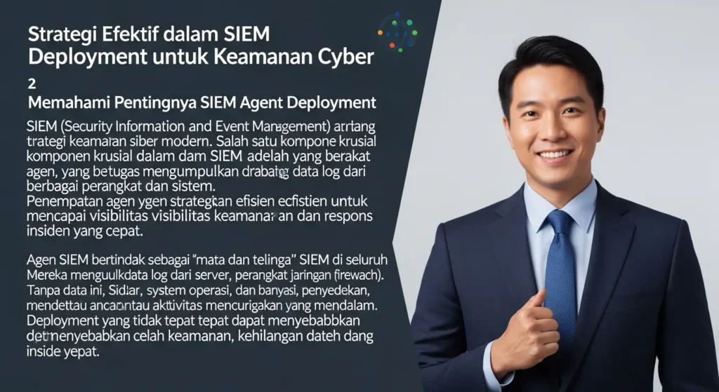 Strategi Efektif dalam SIEM Agent Deployment untuk Keamanan Cyber Panduan lengkap tentang efektivitas dan tantangan dalam SIEM Agent Deployment untuk cybersecurity.