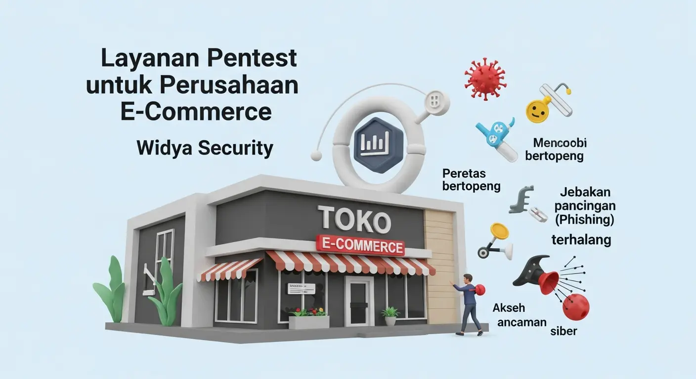 Layanan Pentest untuk Perusahaan E-Commerce Pelajari pentingnya layanan pentest dalam melindungi perusahaan e-commerce Anda dari ancaman siber dengan Widya Security.