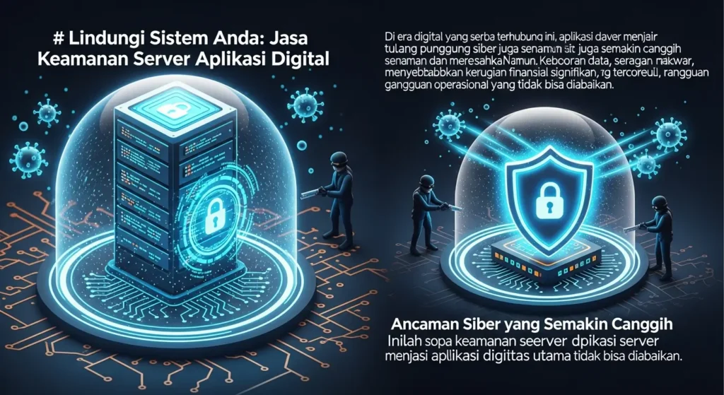 Lindungi Sistem Anda: Jasa Keamanan Server Aplikasi Digital Artikel ini membahas tentang jasa keamanan server aplikasi digital untuk perlindungan dari ancaman siber, menampilkan how Widya Security berfokus pada keamanan aplikasi dan server.